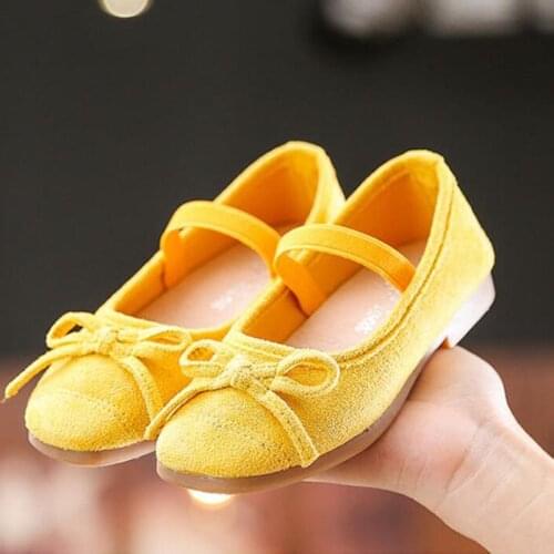 Children Kids Shoes Girls Yellow Red Ultralight Princess Dance Single Shoes 3 4 5 6 7 8 9 10 11 12 Years Old chaussure fille New
