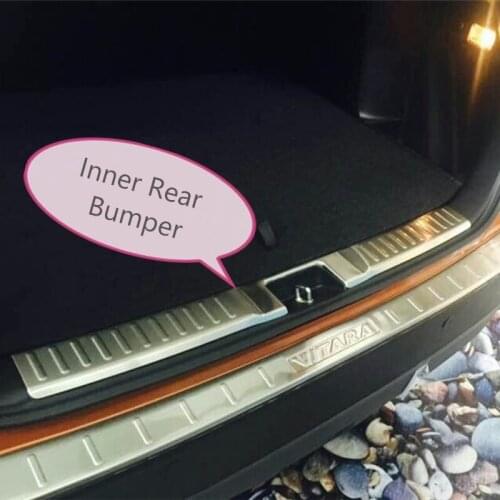 For 2015 2016 Suzuki Vitara Stainless Steel Rear Bumper Trunk Threshold Door Sill Protector Cover Trim Car Styling Accessories