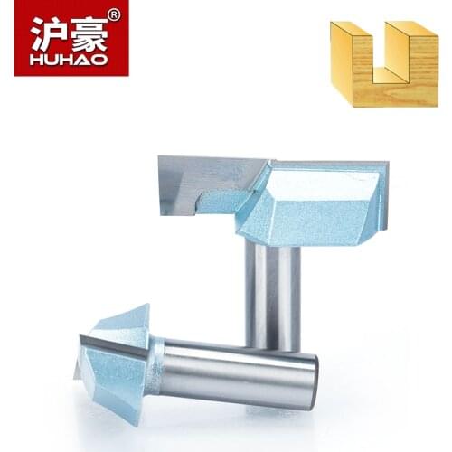 HUHAO 1pc Shank 1/2" 1/4" CNC Cleaning Bottom Router Bit Woodworking Tools Bits For Wood Double Flute Carbide Tipped Endmill