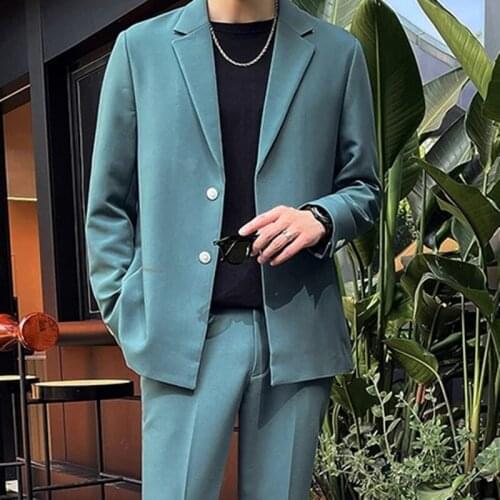 Custom Made Fashion Solid Color Men Suits Slim Fit Groom Tuxedo For Wedding Dress Business Leisure Party Costume (Jacket+Pants)