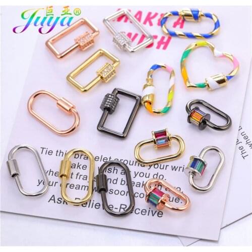 Juya DIY Creative Fastener Supplies Decorative Screw Lock Clasps Accessories For Handmade Punk Mesh Chain Pendant Jewelry Making