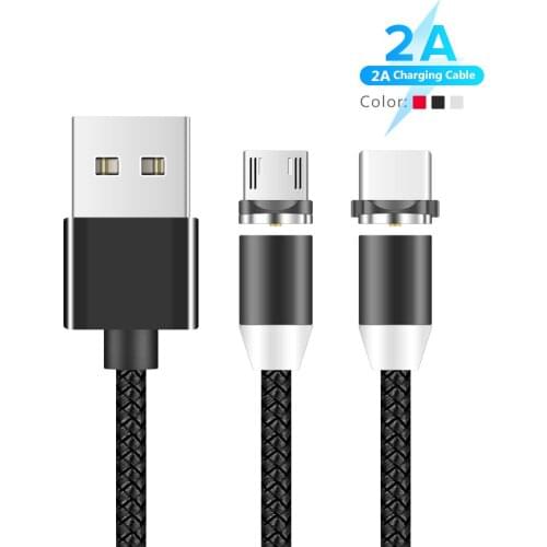 Type C USB Magnetic Charging Cable for Xiaomi 11 10T 10s Redmi 9A 9C Note 10 9 8 7 6 5 4 Pro Mobile Phone Charger Micro USB Cord