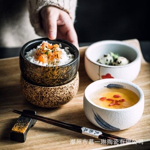Round rice bowls, rice bowls, eating bowls, ceramic chopsticks, spoons, soup bowls, small bowls other western-style tableware