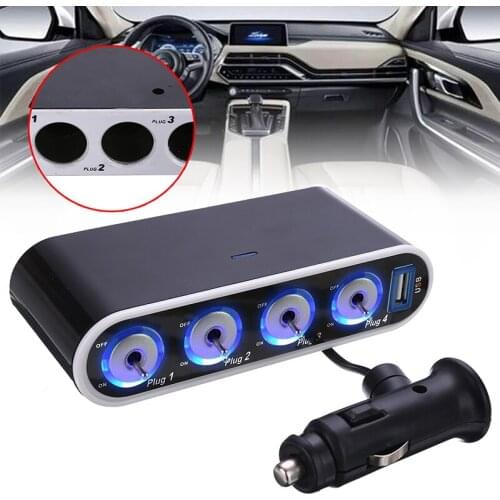 Mayitr 1pc High Quality 4 Way Car Cigarette Lighter Universal Automobile 12V Cigarette Lighters Socket Splitter Power Charger