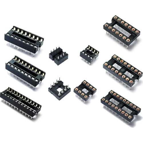 IC socket integrated block DIP microcontroller chip round hole base 8P 14 16 20 28 40P pin
