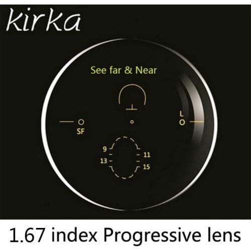 Kirka 1.67 Progressive Lens Multifocal Lens Free Form Far and Near Progressive Lens Glasses