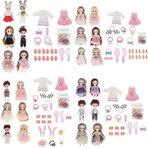 Fashion 6'' BJD Doll 3D Big Eyes Realistic Eyelash Girl Dolls Toys