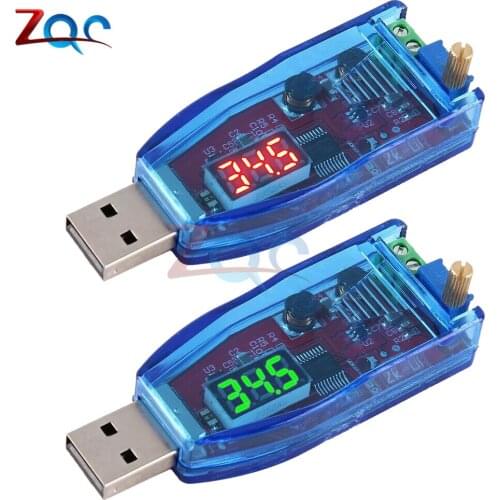 DC-DC 5V to 3.3V 9V 12V 24V USB Step UP Step Down Power Supply Module Adjustable Boost Buck Converter Output DC 1 -24V with Case