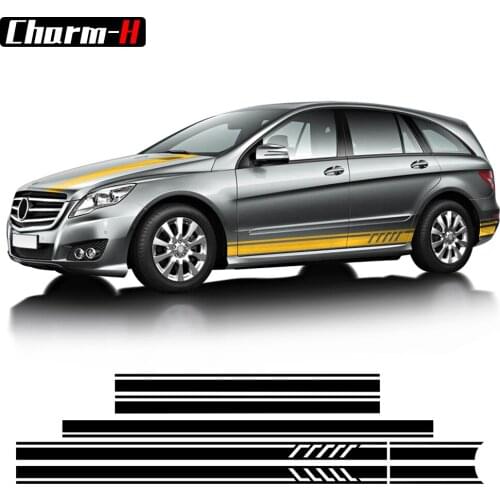 Edition 1 Car Door Side Stripes Skirt Sticker Vinyl Decal For Mercedes Benz R Class W251 R300 R320 R350 R500 R63 AMG Accessories