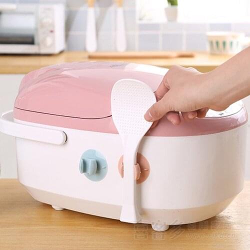 Practical Rice Spoon Storage Rack Creative Household Gadgets Suction Cup Plastic Rice Cooker Rice Spoon Rack Kitchen Supplies