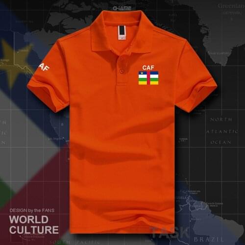 Central Africa CAF polo shirts men short sleeve white brands printed for country 2019 cotton nation team flag new fashion