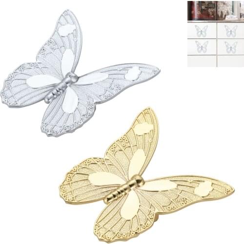 1Pcs Golden/Silver Butterfly Handle Bronze Knob Vintage Pull Handle Drawer Knobs Kitchen Cabinet Handle Furniture Cupboard Pull