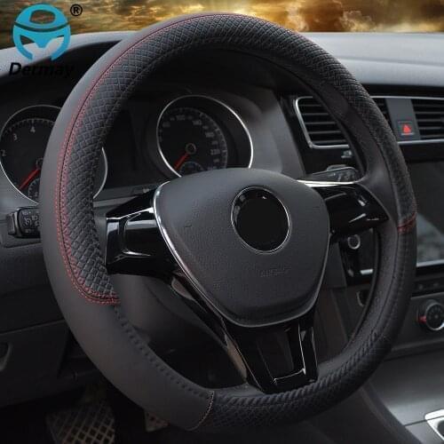 Sport Car Steering Wheel Covers Anti-Slip Leather Auto Steering-wheel Cover Car-styling Steering wheel protective cover