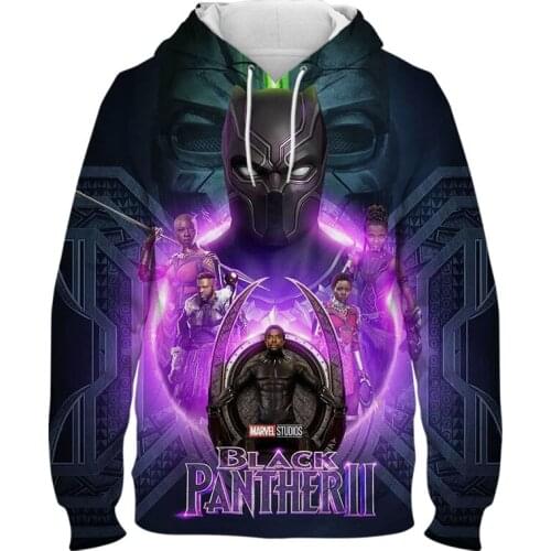 Marvel Super Hero Black Panther 2 Hoodies Sweatshirts Long Sleeve Hoodies Costumes 3D Printed Men Women Hooded Sweatshirts