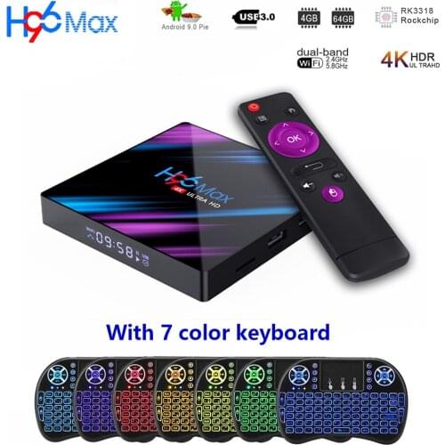 H96 MAX RK3318 Android TV Box Android 9.0 4GB 64GB Media player 4K Smart TV BOX Bluetooth TV BOX H96MAX Set top box