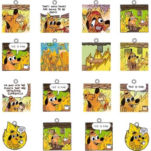 TAFREE Anime Dog Character Funny Acrylic Pendant Epoxy Jewelry Making Pendant Earring Necklace Parts Accessories