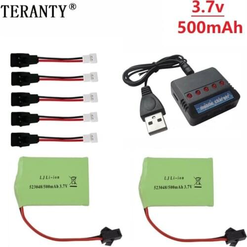 3.7V 500mAh 523048 li-ion Battery Charger set for Remote Control Electric Dinosaur Toys battery For RC leaning machine Hand drum