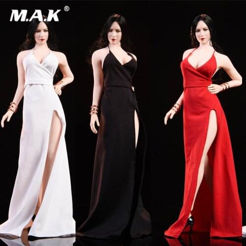 In Stock 1/6 C1901 Female Figure Red Carpet Long Evening Dress Skirt Accessory Model for 12'' Female Action Figure Accessory