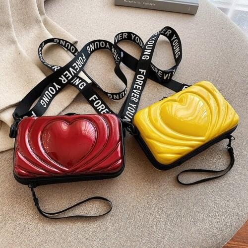 Women Handbag Mini Suitcase Shape Shoulder Bag Women Heart-shaped Crossbody Bag Female Makeup Storage Bag Small Luggage Bag Box