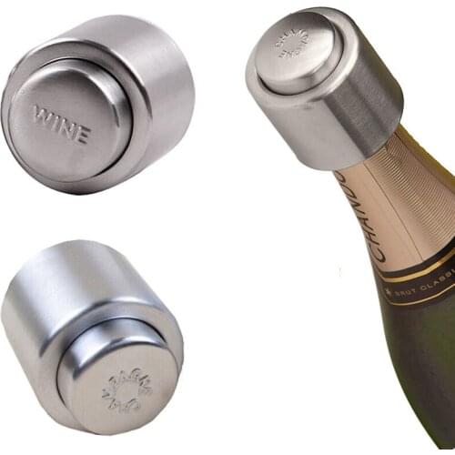 1Pc Stainless Steel Vacuum Wine Bottle Stopper Sealed Storage High Quality Plug Liquor Flow Stopper Pour Cap Wine Accessories