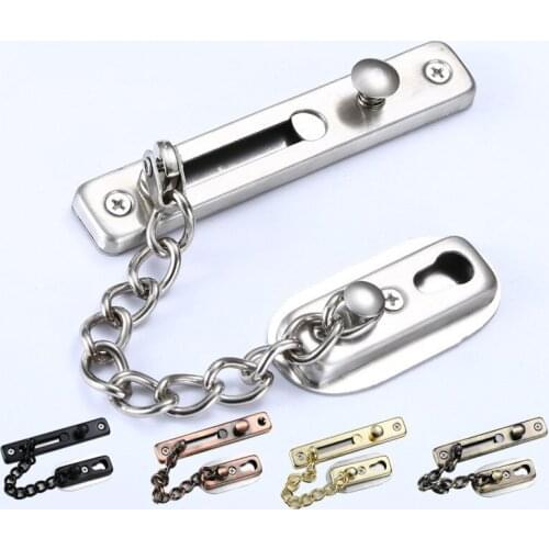1pcs Stainless Steel Security Door Chain Lock for Hotel Guesthouse Living room Bedroom Anti-theft Door Bolts Latch Home Hardware