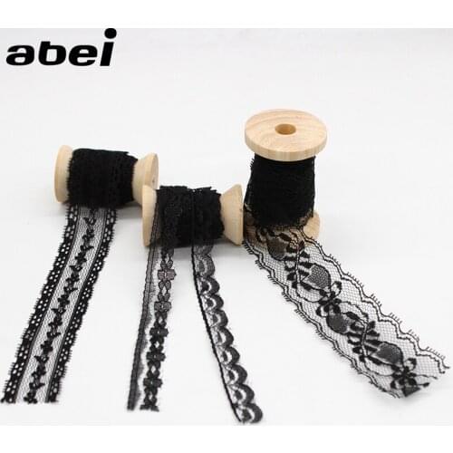 10yards/lot Black Lace Trims no-stretch polyester lace ribbon Wedding Craft Scrapbooking Hometexile Sewing Patchwork Accessories