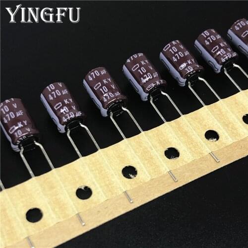 100pcs 470uF 10V Japan NCC KY Series 8x11.5mm Low ESR Long Life 10V470uF Aluminum Electrolytic Capacitor