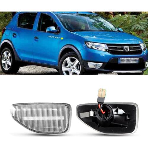 2Pcs Led Dynamic Amber Side Marker Turn Signal Indicator Repeater Light For Dacia Logan II 2012 Sandero II 2012 Duster 2018
