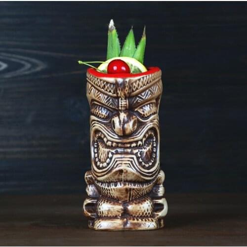 400ml Tiki Mugs Cocktail Cup Beer Wine Mug Ceramic Tiki Mugs Art Crafts Creative Hawaii Mugs