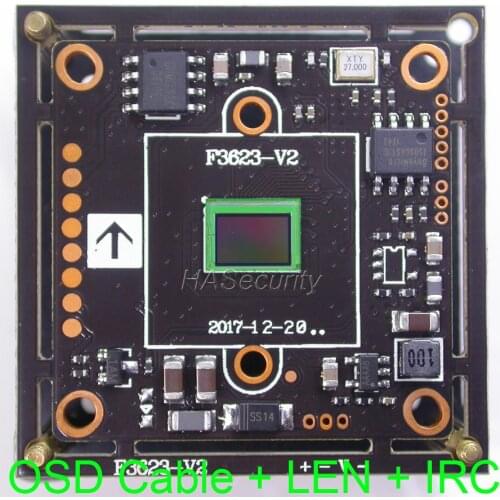AHD-H, TVI, CVI (1080P) / CVBS(D1) 1/2.9" Sony Exmor CMOS IMX323 + FH8536 CCTV camera PCB board module +OSD cable +M12 LEN +IRC