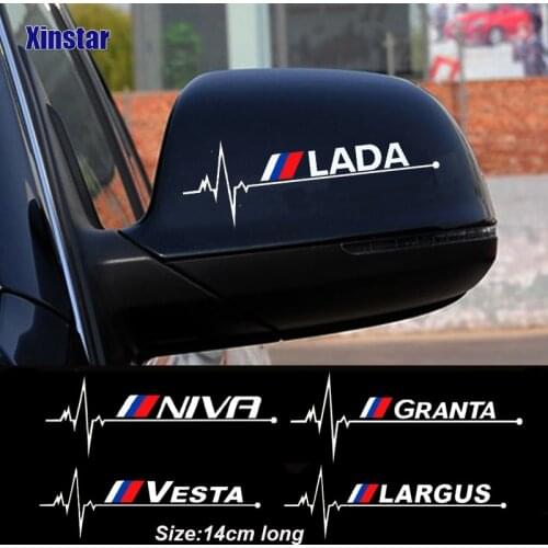 2pcs Car Rearview Mirror Sticker For Lada Vesta Xray Largus Granta NIVA