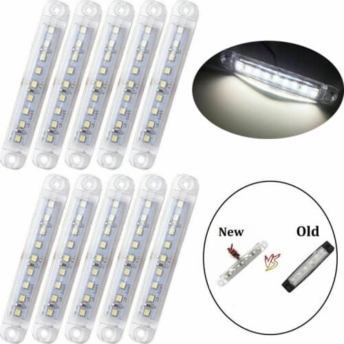 10pcs Side Marker LED 24v Truck Camion White 9 SMD LED Auto Car Bus Truck Wagons Side Marker Indicator Trailer Light