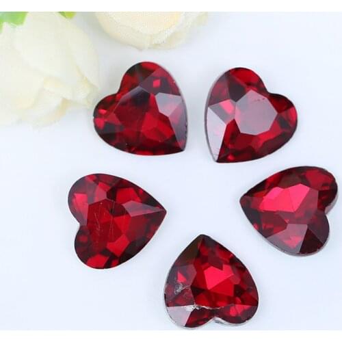 New Fashion 8/10/12/14MM Glass Crystal Various Colors Mix Heart Shape Glue On Rhinestone Beads Handicraft For DIY Phone Cover