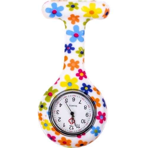 Portable Medical Nurse Quartz Watches Fashion Colorful Brooch Fob Pocket Quartz Watch Clock Hanging Pendant with Clip Gift