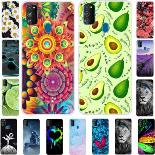 For Samsung M21 Case Silicone Flower Soft Phone Cases For Samsung Galaxy M21 Case TPU Fundas for Samsung M 21 M215F Cover