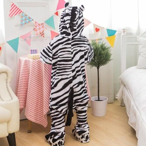 Photography Kid Boys Girls Party Clothes Pijamas Flannel Pajamas Child Pyjamas Hooded Sleepwear Cartoon Animal zebra Cosplay