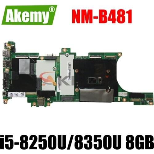 For Lenovo Thinkpad X1 Carbon 6th 2018 laptop motherboard with CPU i5-8250U/8350U RAM 8GB NM-B481 Fru 01YR208 100% Fully Tested