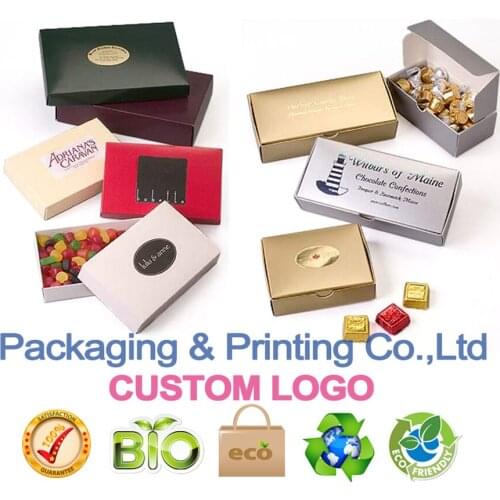 Glossy 2 Piece Folding Candy Boxes Ribbon and Holly sweet Boxes