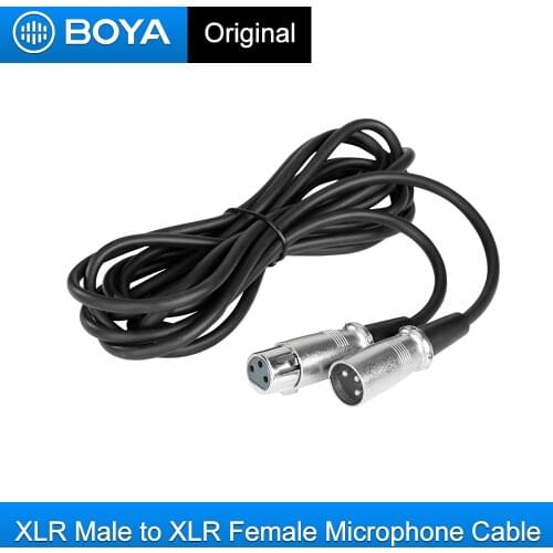 BOYA XLR Male to XLR Female Microphone Cable for connecting mics to mixers, preamps, audio interfaces and recorders