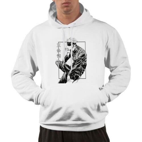 Cool Jujutsu Kaisen Sotaru Gojo Hooded Pullover for Men Cotton Japan Anime Manga Hoodies Sweatshirt with Pocket Hip Hop Apparel
