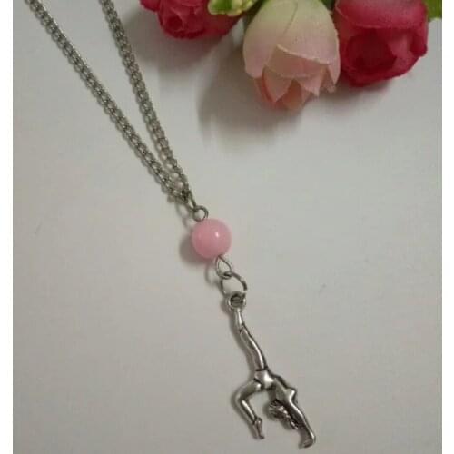 HOT !! Fashion Jewelry Summer style Vintage "Female gymnasts"Charms Multicolor beads Pendant Statement Necklace Gift X316