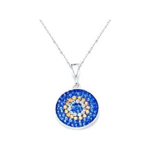 Real Silver 925 Jewelry Silver Evil Eye Women Necklace