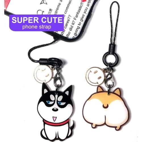 Super Cute Dog Smart Phone Strap Lanyards for iPhone/Samsung Case Keys Wrist Strap Decor Mobile Phone Strap Rope Phone Charms
