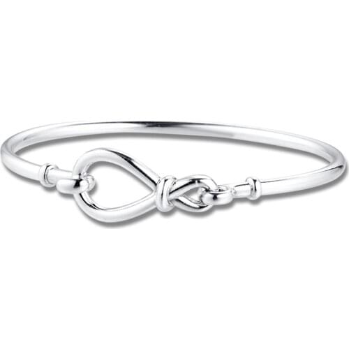 2020 New Bangle Femme 925 Sterling Silver Jewellery Infinity Knot Bangles Bracelets for Women Fashion Jewelry pulseras Wholesale