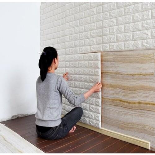 3d solid wall stickers living room wall soft bag wallpaper self-adhesive decorative wallpaper waterproof foam tile stickers