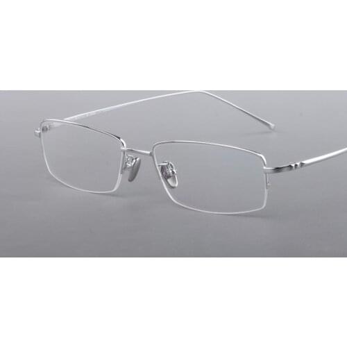 Width-134 Unisex ultra light titanium thin leg half frame male optical eyeglasses frame women men spectacle frame oculos glasses