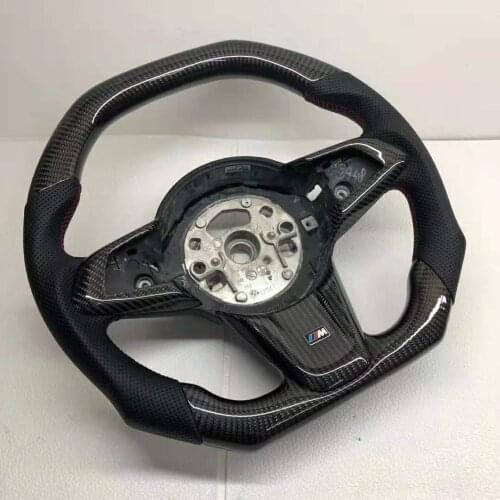 Cuatomized Carbon Fiber Steering Wheel Perforated Leather for BMW X5 2015-2020