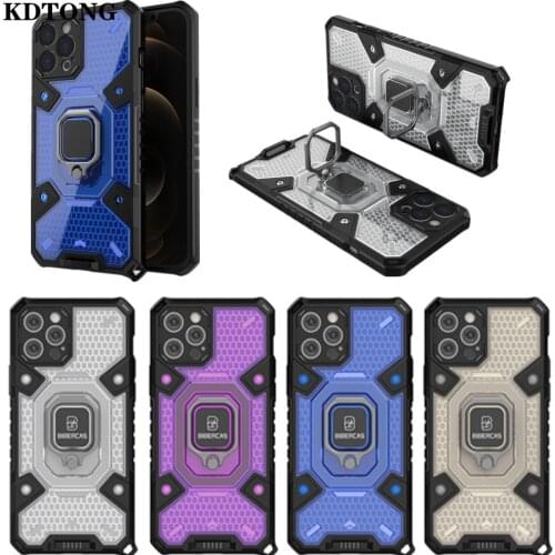 Shockproof Phone Cases for iPhone 12 Mini 11 Pro Max XS XR Shell Finger Ring Magnetic Car Holder Armor Full Protect Back Cover