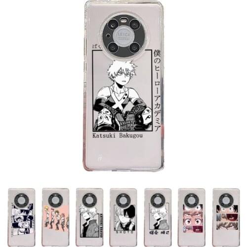 My hero academia boku Phone Case Transparent For Huawei enjoy 20 10 9 8 7 S SE E C Z pro plus lite Soft TPU Clear Mobile bags