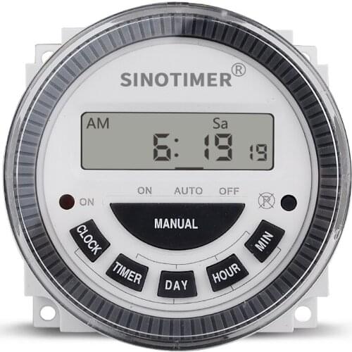 TM-619H 7 Days Weekly Programmable Time Relay Digital Timer Switch Detachable Battery Type